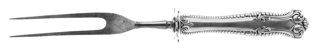 Canterbury (Sterling, 1893) Small Steak Carving Fork with Stainless Prongs by Towle Silver-1