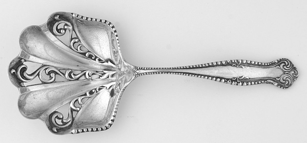 Canterbury (Sterling, 1893) Pierced Almond Spoon by Towle Silver-1