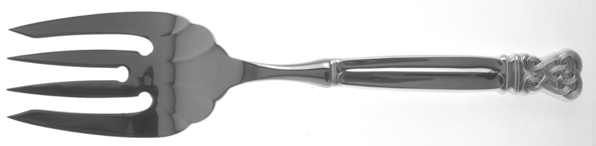 Celtic Weave (Sterling, 1979) Large Stainless-Tine Cold Meat Serving Fork by Towle Silver-1