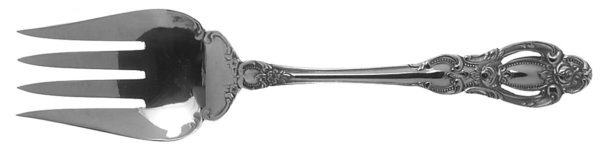 Champlain (Stainless, Georgian House) Large Solid Cold Meat Serving Fork by Towle Silver-1