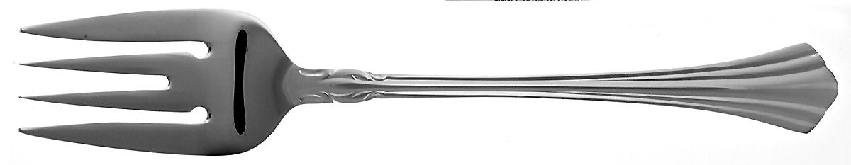 Classic Plume (Silverplate, 1986) Small Solid Cold Meat Serving Fork by Towle Silver-1
