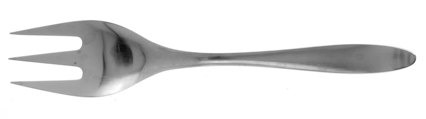 Design 1 (Stainless) Medium Solid Cold Meat Serving Fork by Towle Silver-1