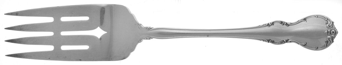 French Provincial (Sterling, 1948) Medium Solid Cold Meat Serving Fork by Towle Silver-1