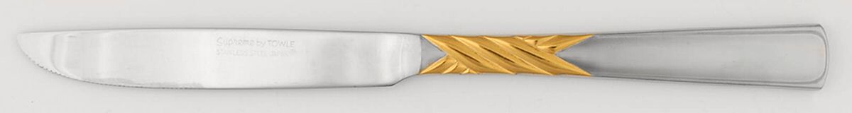 Futura Gold (Stainless, Gold Accent) Modern Solid Knife by Towle Silver-1