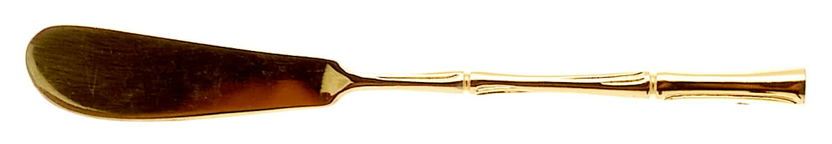 Gold Bamboo (Gold Electroplate) Flat Handle Butter Spreader by Towle Silver-1