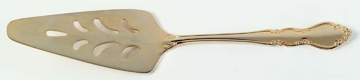 Golden Baroness (Gold Electroplate) Solid Pierced Pie Server by Towle Silver-1