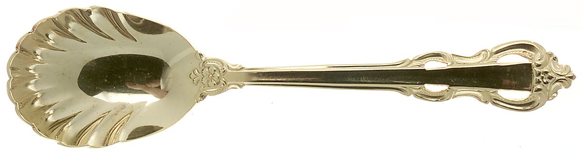 King Arthur Gold (Gold Electroplate, 1988) Sugar Shell Spoon by Towle Silver-1