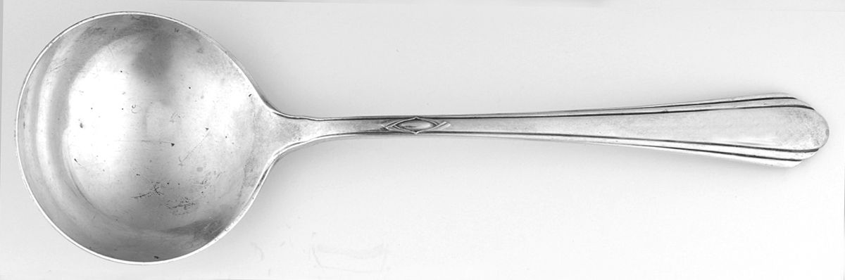 Lady Diana (Sterling, 1928, No Monograms) Round Bowl Soup Spoon (Bouillon) by Towle Silver-1