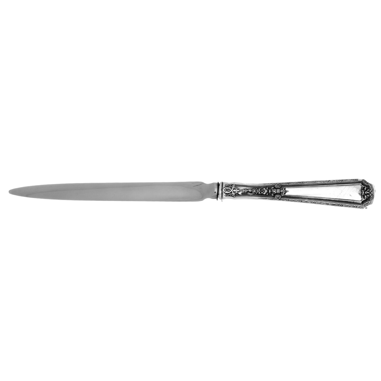 Louis XIV (Sterling, 1924, No Monograms) Letter Opener with Stainless Blade by Towle Silver-1