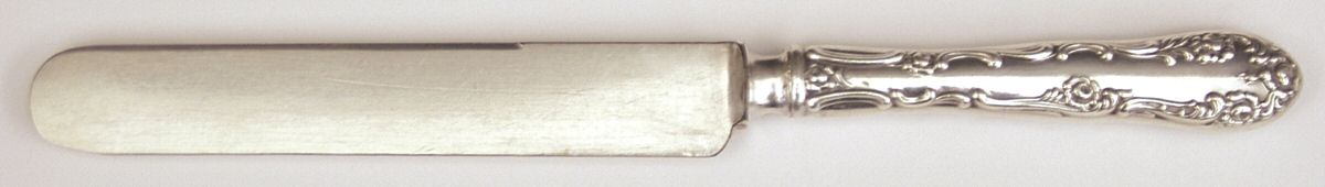 Old English (Sterling, 1892, No Monos) Blunt Hollow Knife by Towle Silver-1