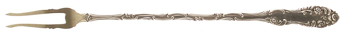 Old English (Sterling, 1892, No Monos) Long Handle Olive Fork by Towle Silver-1