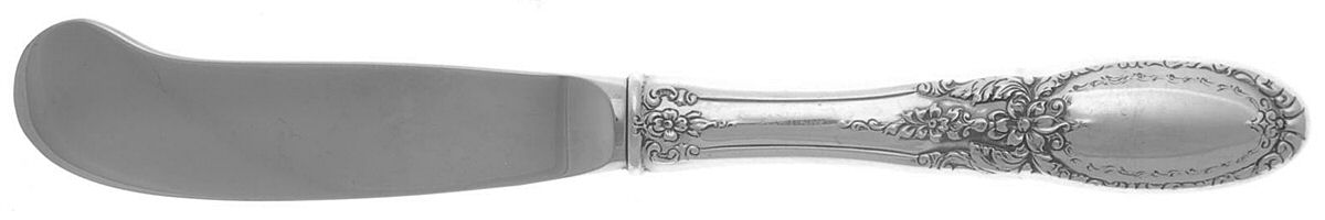 Old Mirror (Sterling, 1940) Butter Spreader Hollow Hdl-Paddle/Stainless Blade by Towle Silver-1
