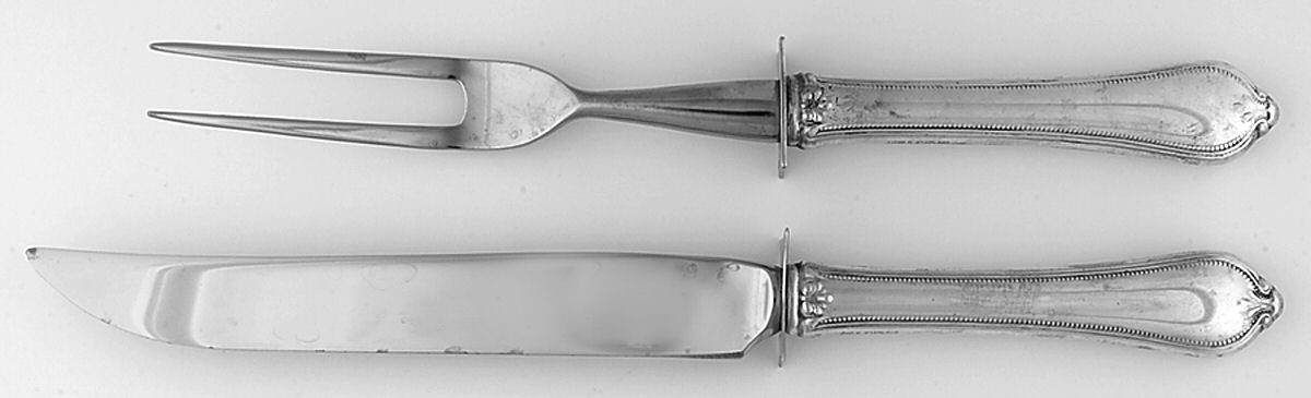 Old Newbury-Newbury (Sterling, 1900) Small Stainless Blade 2-Piece Steak Carving Set by Towle Silver-1