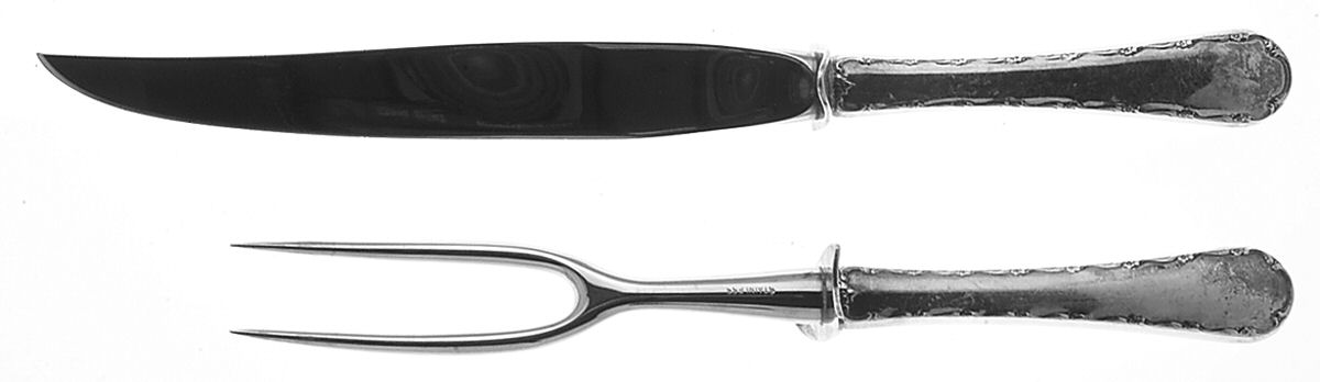 Petit Point (Sterling, 1957) Small Stainless Blade 2-Piece Steak Carving Set by Towle Silver-1