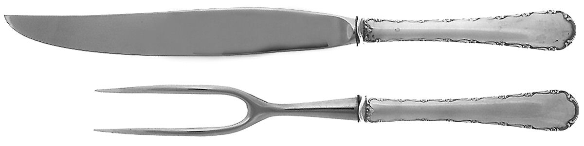 Petit Point (Sterling, 1957) Small Steak 2-Piece Carving Set w/Stainless Blade by Towle Silver-1