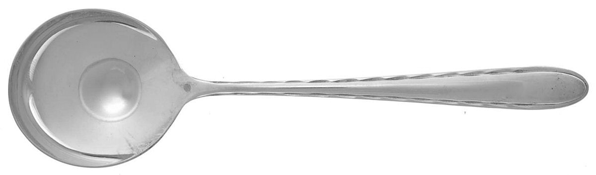 Silver Flutes (Sterling, 1941, No Monograms) Round Bowl Soup Spoon (Cream Soup) by Towle Silver-1