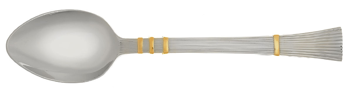 Golden Reed (Stainless, Gold Acct) Place/Oval Soup Spoon by Towle Silver-1