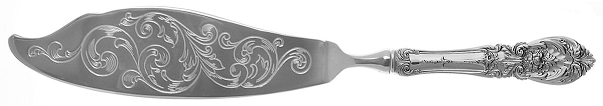 Richelieu (Sterling) Engraved Fish Serving Knife-Stainless Blade by Tuttle-1
