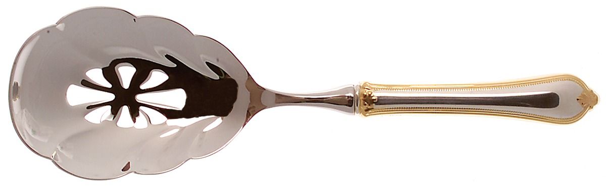 Old Newbury Gold (Sterling, Gold Acct) Pierced Casserole Spoon with Stainless Bowl by Towle Silver-1