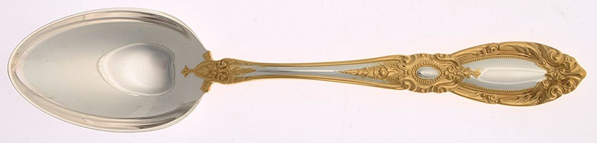 King Richard Gold (Sterling, Gold Acct) Dessert/Oval Soup Spoon by Towle Silver-1