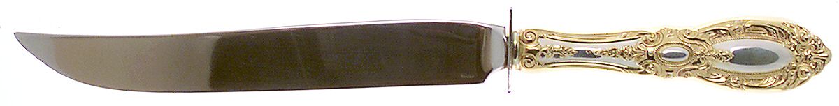 King Richard Gold (Sterling, Gold Acct) Small Steak Carving Knife with Stainless Blade by Towle Silver-1