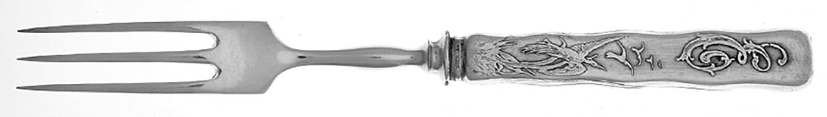 Lap-Over-Edge (Acid Etched) Individual Silverplate Prong Bird Fork by Tiffany & CO SILVER-2