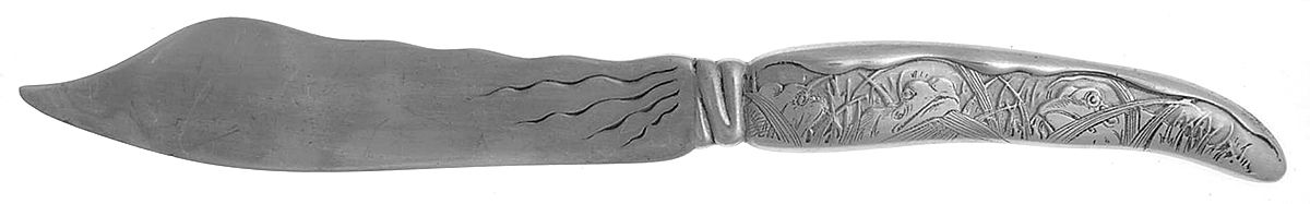 Lap-Over-Edge (Acid Etched) Individual Solid Fish Knife by Tiffany & CO SILVER-1