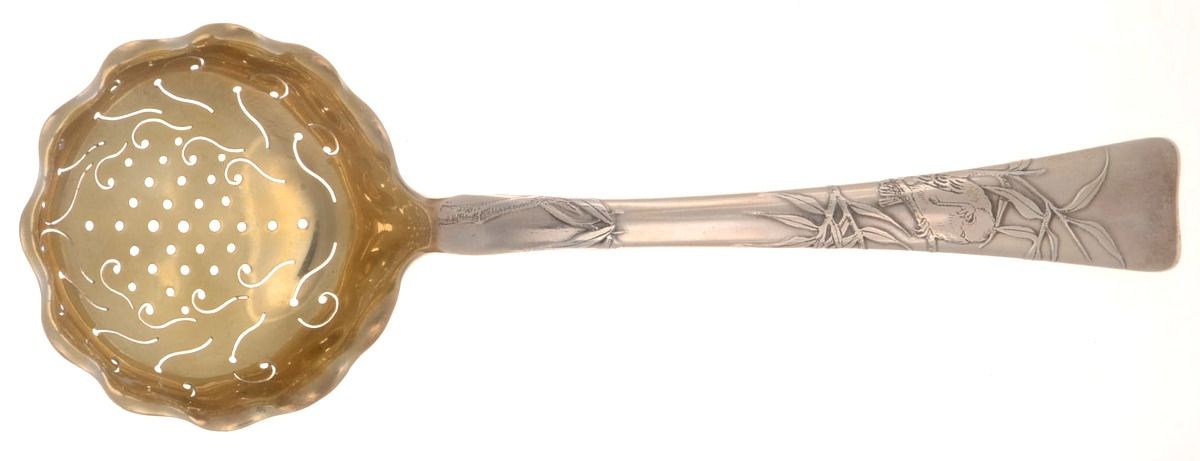 Lap-Over-Edge (Acid Etched) Large Pierced Pea Serving Spoon by Tiffany & CO SILVER-1