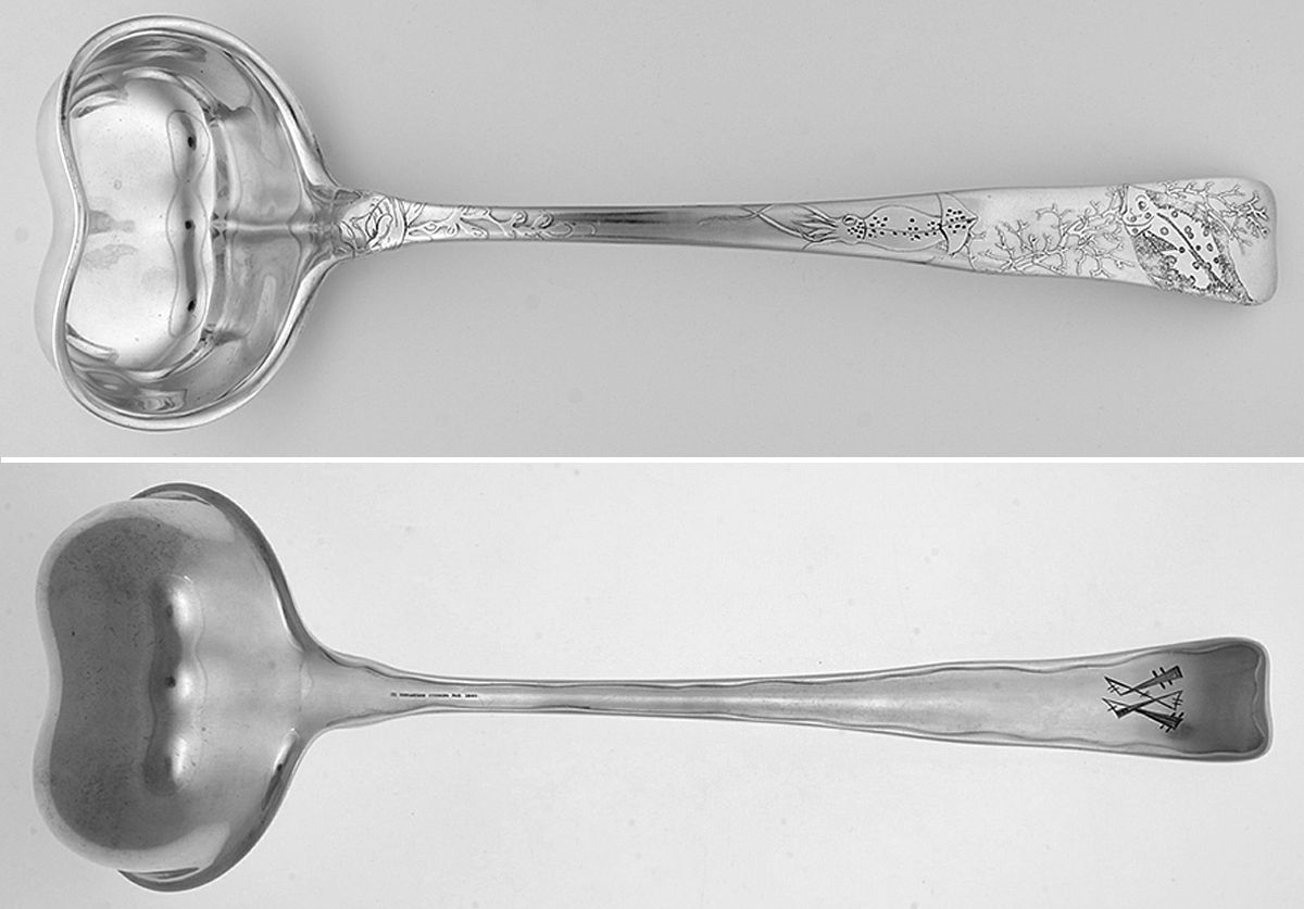 Lap-Over-Edge (Acid Etched) Oyster Ladle with Heart Shape Bowl by Tiffany & CO SILVER-1
