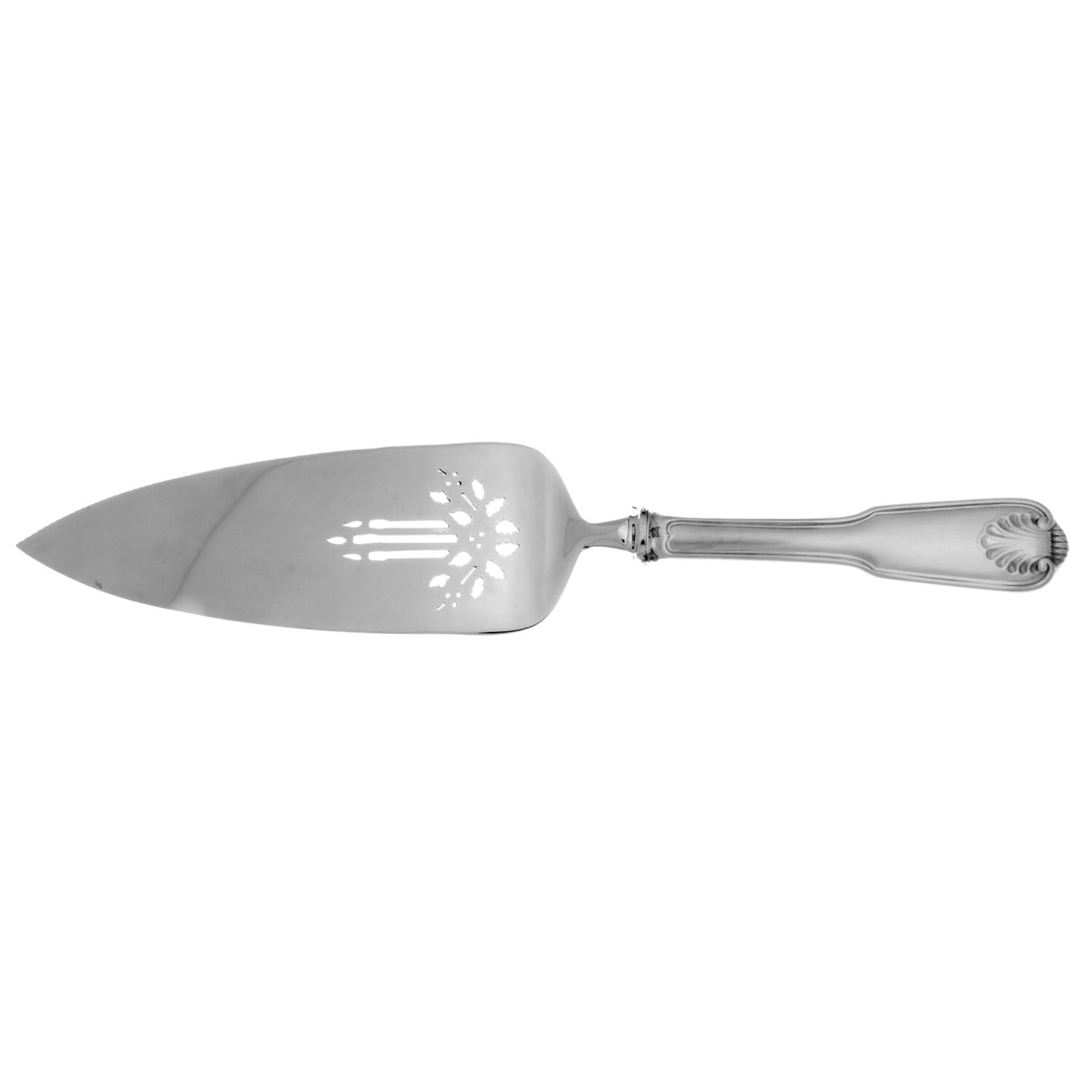 London Shell (Stainless) Pierced Holiday Pie Server Stainless Blade HC by Towle Silver-1