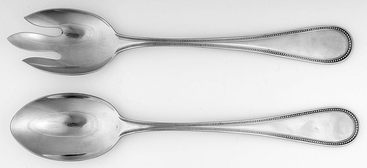Beaded Antique (Stainless) (2 Pc) Solid Buffet Serving Set by Towle Silver-1