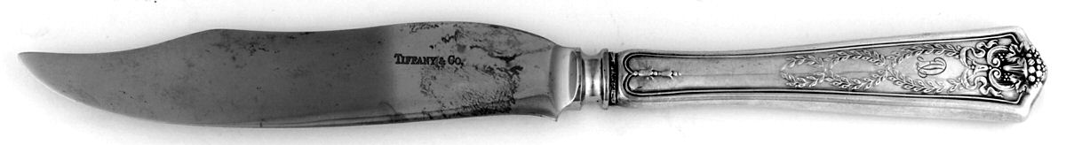 Winthrop (Sterling, 1909, Monograms) Individual Fish Knife with Stainless Blade by Tiffany & CO SILVER-1