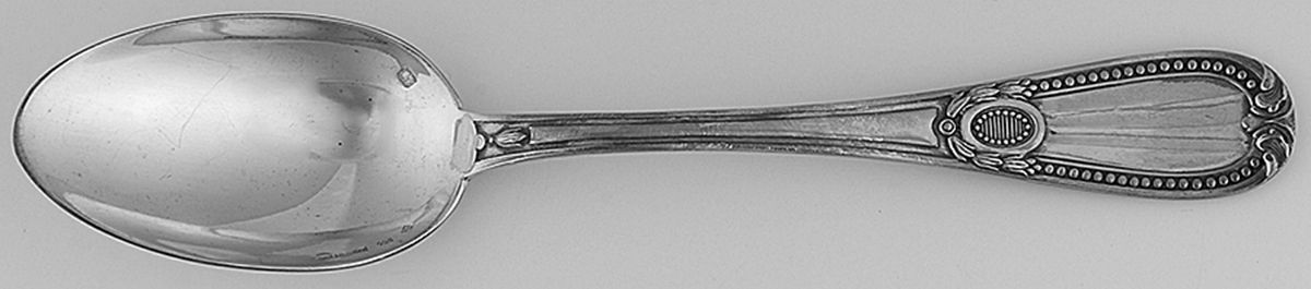 Perles (Sterling) Dessert/Oval Soup Spoon by Tetard Freres (France)-1