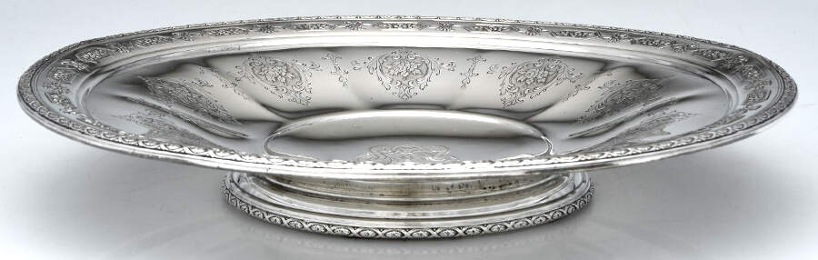 Louis XIV (Sterling, Hollowware) 12" Footed Sandwich Plate by Towle Silver-1