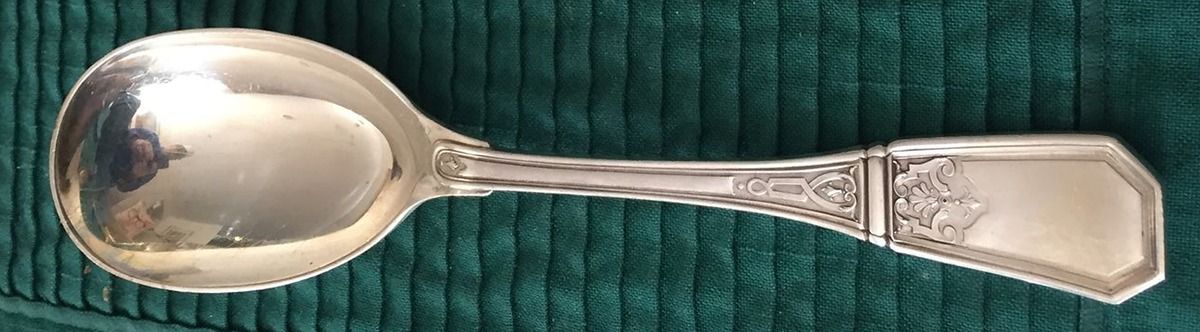 Berain (Sterling) Solid Serving Spoon by Tetard Freres (France)-1