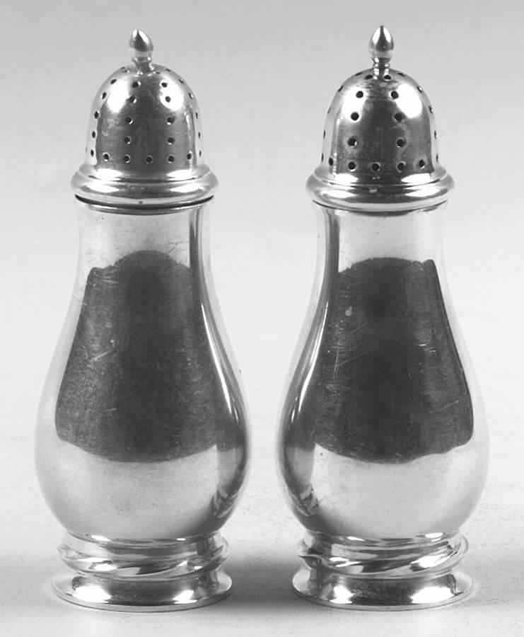 Silver Flutes (Sterling, 1941, Hollowware) Salt and Pepper Set by Towle Silver-1