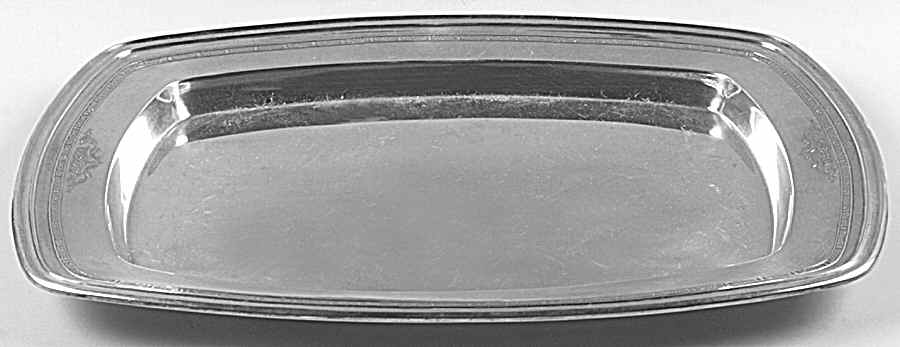 Lady Constance (Sterling, 1922, Hollowwaree) Medium Sterling Meat Plate No Well by Towle Silver-1