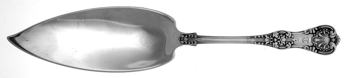 English King (Sterling, 1885, Monograms) Small Solid Fish Serving Knife by Tiffany & CO SILVER-1