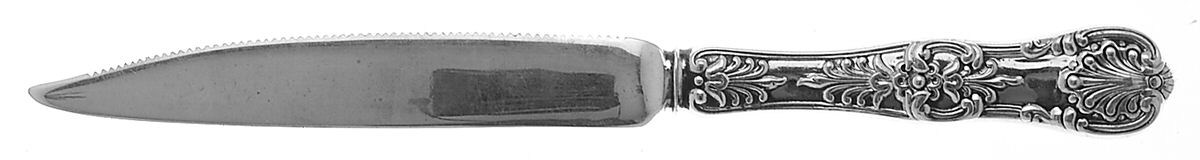 English King (Sterling, 1885, Monograms) Orange Knife Hollow Handle Sterling Blade by Tiffany & CO SILVER-1