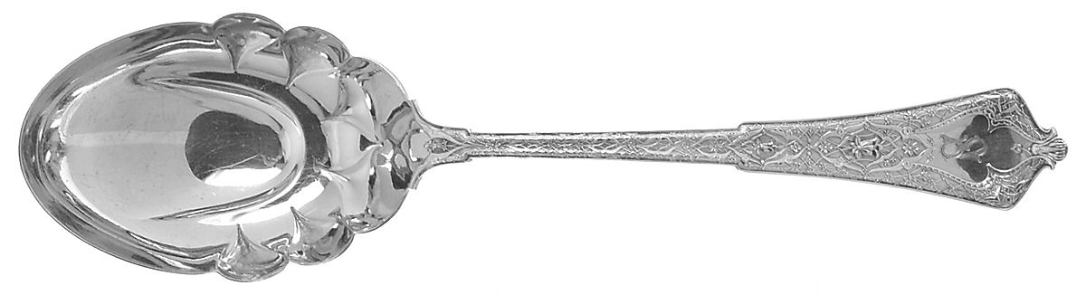 Persian (Sterling, 1872, Monograms) Solid Salad Serving Spoon by Tiffany & CO SILVER-1
