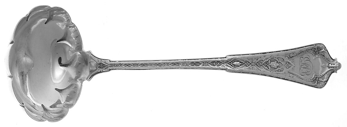 Persian (Sterling, 1872, Monograms) Solid Gravy Ladle with Fluted Bowl by Tiffany & CO SILVER-1