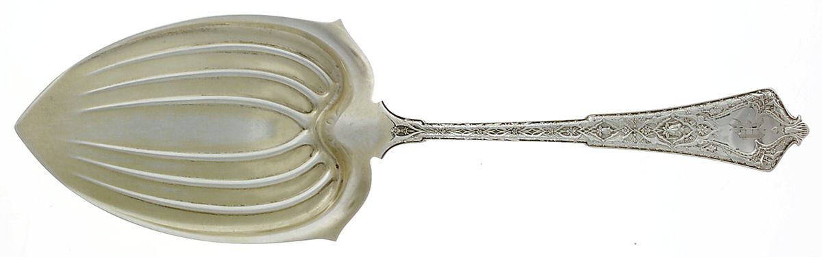 Persian (Sterling, 1872, Monograms) Large Solid Pie Knife by Tiffany & CO SILVER-1