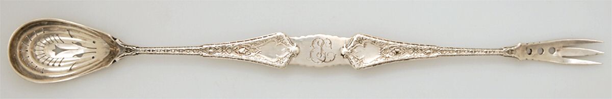 Persian (Sterling, 1872, Monograms) Combination Olive Fork/Spoon by Tiffany & CO SILVER-1