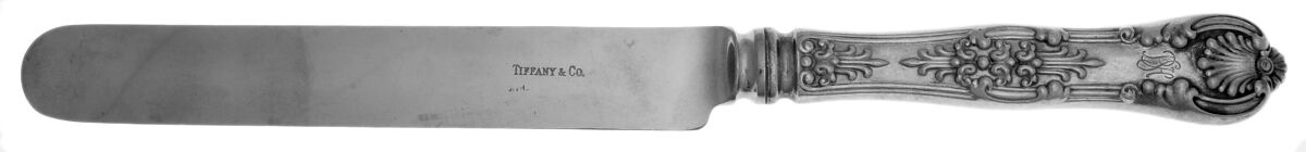 English King (Silverplate, 1870, Monograms)   Blunt Hollow Knife by Tiffany & CO SILVER-1