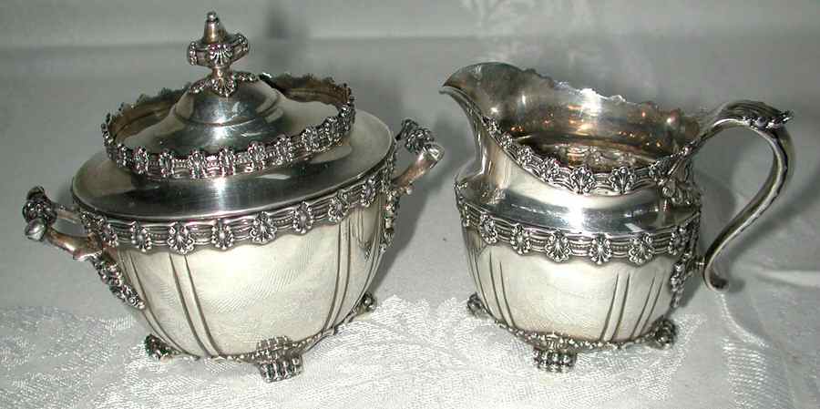 English King (9579, Sterling, Hollowware) Mini Creamer and Covered Sugar Set by Tiffany & CO SILVER-1