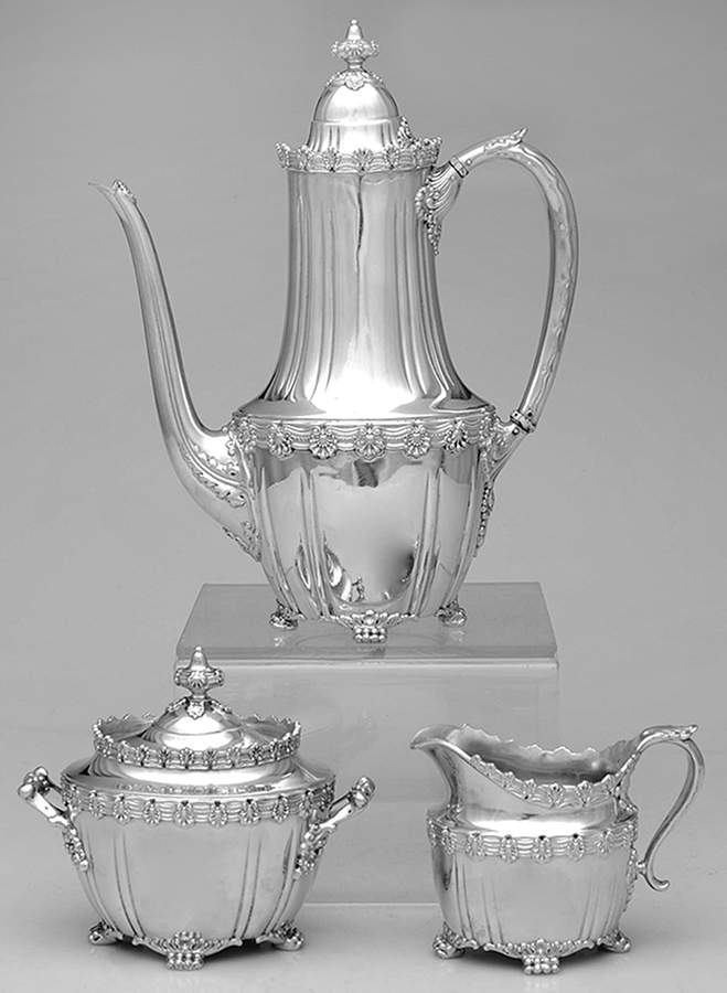 English King (9579, Sterling, Hollowware) 3 Pc Mini Coffee Set (SCPM, SCRM, SUM) by Tiffany & CO SILVER-1