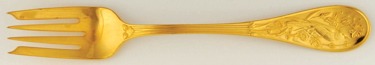 Audubon Gold (Sterling, Gold Vermeil) Individual Salad Fork by Tiffany & CO SILVER-1