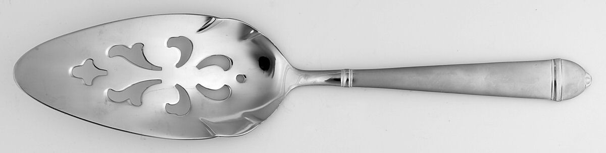 Copenhagen (Stainless, Frosted with Glossy Accent) Pierced All Stainless Pie Server by Towle Silver-1