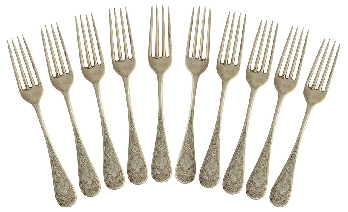 TIS25 (Sterling) Fork - Set of 10 by Tiffany & CO SILVER-1