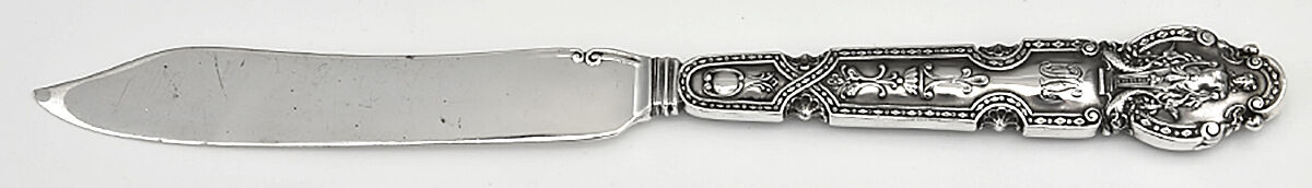 Renaissance (Sterling, 1905, Monograms) Individual Hollow Handle Fish Knife-Sterling Blade by Tiffany & CO SILVER-1
